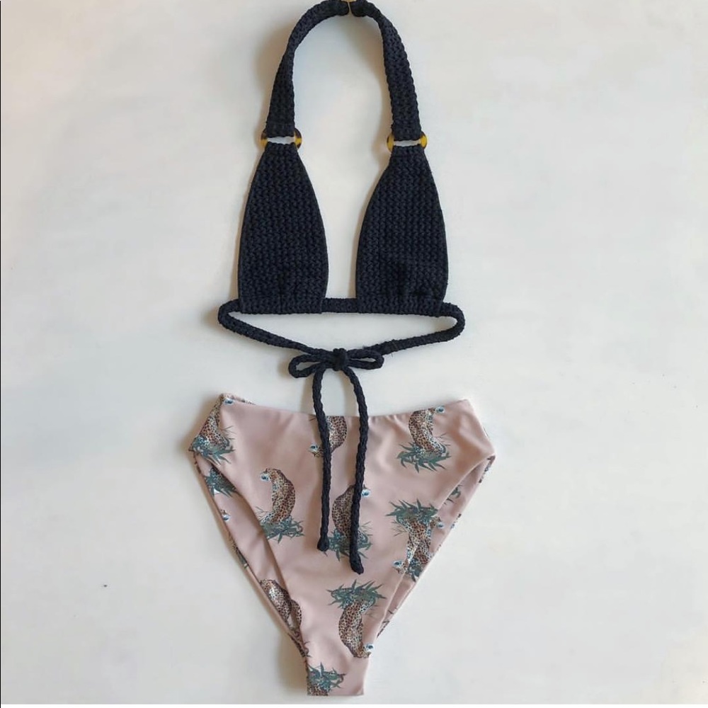 SOLD OUT Montce Swim Black Crochet Lani Bikini Top - Picture 4 of 4